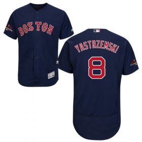 Wholesale Cheap Red Sox #8 Carl Yastrzemski Navy Blue Flexbase Authentic Collection 2018 World Series Stitched MLB Jersey