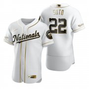 Wholesale Cheap Washington Nationals #22 Juan Soto White Nike Men's Authentic Golden Edition MLB Jersey