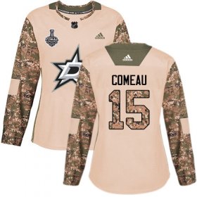 Cheap Adidas Stars #15 Blake Comeau Camo Authentic 2017 Veterans Day Women\'s 2020 Stanley Cup Final Stitched NHL Jersey
