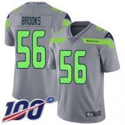 Wholesale Cheap Nike Seahawks #56 Jordyn Brooks Gray Men's Stitched NFL Limited Inverted Legend 100th Season Jersey