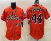 Wholesale Cheap Men's Houston Astros #44 Yordan Alvarez Number Orange Stitched MLB Flex Base Nike Jersey