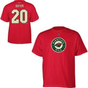 Wholesale Cheap Minnesota Wild #20 Ryan Suter Reebok Name and Number Player T-Shirt Red