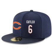 Wholesale Cheap Chicago Bears #6 Jay Cutler Snapback Cap NFL Player Navy Blue with White Number Stitched Hat