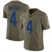 Wholesale Cheap Nike Colts #4 Adam Vinatieri Olive Youth Stitched NFL Limited 2017 Salute to Service Jersey