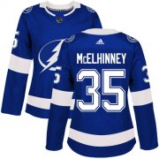 Cheap Adidas Lightning #35 Curtis McElhinney Blue Home Authentic Women's Stitched NHL Jersey