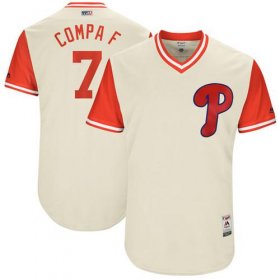 Wholesale Cheap Phillies #7 Maikel Franco Cream \"Compa F\" Players Weekend Authentic Stitched MLB Jersey