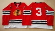 Wholesale Cheap Mitchell And Ness 1960-61 Blackhawks #3 Keith Magnuson Red Stitched NHL Jersey