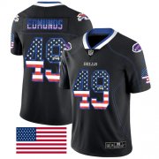 Wholesale Cheap Nike Bills #49 Tremaine Edmunds Black Men's Stitched NFL Limited Rush USA Flag Jersey