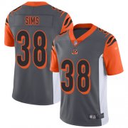 Wholesale Cheap Nike Bengals #38 LeShaun Sims Silver Men's Stitched NFL Limited Inverted Legend Jersey