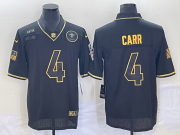 Wholesale Cheap Men's New Orleans Saints #4 Derek Carr Black Gold 2020 Salute To Service Stitched NFL Nike Limited Jersey