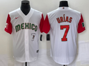 Wholesale Cheap Men's Mexico Baseball #7 Julio Urias Number 2023 White Red World Classic Stitched Jersey16