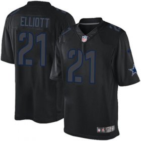 Wholesale Cheap Nike Cowboys #21 Ezekiel Elliott Black Men\'s Stitched NFL Impact Limited Jersey