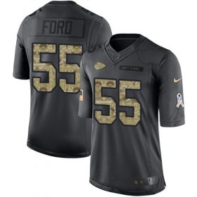 Wholesale Cheap Nike Chiefs #55 Dee Ford Black Men\'s Stitched NFL Limited 2016 Salute to Service Jersey