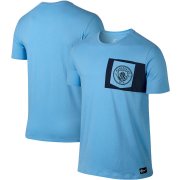 Wholesale Cheap Manchester City Nike Team Crest T-Shirt Blue