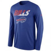 Wholesale Cheap Men's Buffalo Bills Nike Royal Legend Staff Practice Long Sleeves Performance T-Shirt