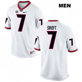 Wholesale Cheap Men\'s Georgia Bulldogs #7 DAndre Swift White Stitched NCAA Nike College Football Jersey
