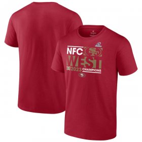 Cheap Men\'s San Francisco 49ers Scarlet 2023 NFC West Division Champions Conquer T-Shirt