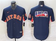 Cheap Men's Houston Astros Navy Team Big Logo With Patch Cool Base Stitched Baseball Jersey
