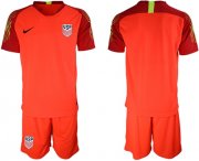 Wholesale Cheap USA Blank Red Goalkeeper Soccer Country Jersey