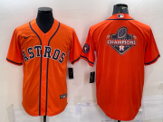 Wholesale Cheap Men's Houston Astros Orange Champions Big Logo With Patch Stitched MLB Cool Base Nike Jersey