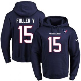 Wholesale Cheap Nike Texans #15 Will Fuller V Navy Blue Name & Number Pullover NFL Hoodie