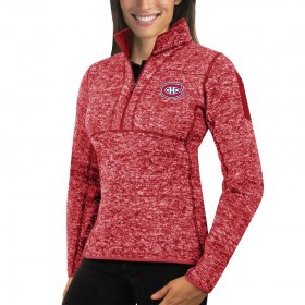 Wholesale Cheap Montreal Canadiens Antigua Women\'s Fortune 1/2-Zip Pullover Sweater Red
