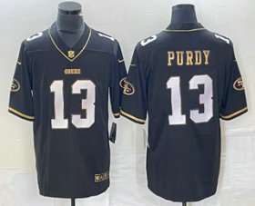 Men\'s San Francisco 49ers #13 Brock Purdy Black Gold Vapor Untouchable Limited Stitched Jersey