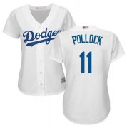 Women's A. J. Pollock White Home Jersey - #11 Baseball Los Angeles Dodgers Cool Base