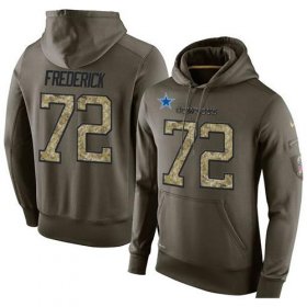Wholesale Cheap NFL Men\'s Nike Dallas Cowboys #72 Travis Frederick Stitched Green Olive Salute To Service KO Performance Hoodie