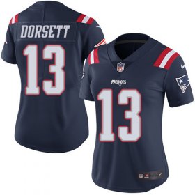 Wholesale Cheap Nike Patriots #13 Phillip Dorsett Navy Blue Women\'s Stitched NFL Limited Rush Jersey