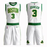 Wholesale Cheap Boston Celtics #3 Dennis Johnson White Nike NBA Men's City Authentic Edition Suit Jersey