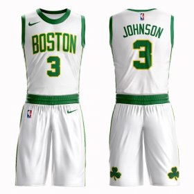 Wholesale Cheap Boston Celtics #3 Dennis Johnson White Nike NBA Men\'s City Authentic Edition Suit Jersey