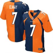 Wholesale Cheap Nike Broncos #7 John Elway Orange/Navy Blue Men's Stitched NFL Elite Split Jersey