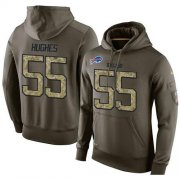 Wholesale Cheap NFL Men's Nike Buffalo Bills #55 Jerry Hughes Stitched Green Olive Salute To Service KO Performance Hoodie