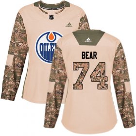 Wholesale Cheap Adidas Oilers #74 Ethan Bear Camo Authentic 2017 Veterans Day Women\'s Stitched NHL Jersey
