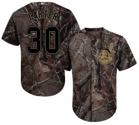 Wholesale Cheap Indians #30 Joe Carter Camo Realtree Collection Cool Base Stitched MLB Jersey