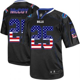 Wholesale Cheap Nike Bills #25 LeSean McCoy Black Men\'s Stitched NFL Elite USA Flag Fashion Jersey