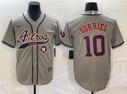 Wholesale Cheap Men's Houston Astros #10 GrayYuli Gurriel Gray With Patch Cool Base Stitched Baseball Jersey