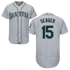 Wholesale Cheap Mariners #15 Kyle Seager Grey Flexbase Authentic Collection Stitched MLB Jersey