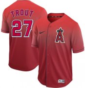 Wholesale Cheap Nike Angels of Anaheim #27 Mike Trout Red Fade Authentic Stitched MLB Jersey