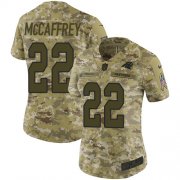 Wholesale Cheap Nike Panthers #22 Christian McCaffrey Camo Women's Stitched NFL Limited 2018 Salute to Service Jersey