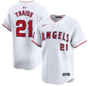 Cheap Men's Los Angeles Angels #21 Matt Thaisse White Home Limited Baseball Stitched Jersey