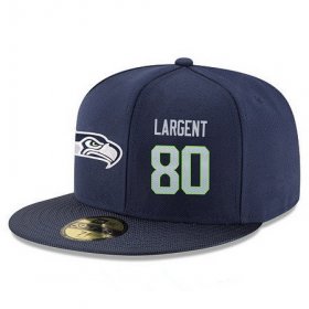 Wholesale Cheap Seattle Seahawks #80 Steve Largent Snapback Cap NFL Player Navy Blue with Gray Number Stitched Hat