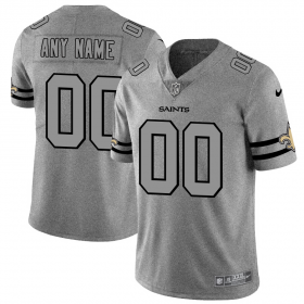 Wholesale Cheap New Orleans Saints Custom Men\'s Nike Gray Gridiron II Vapor Untouchable Limited NFL Jersey