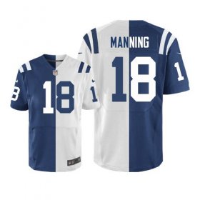 Wholesale Cheap Nike Colts #18 Peyton Manning Royal Blue/White Men\'s Stitched NFL Elite Split Jersey