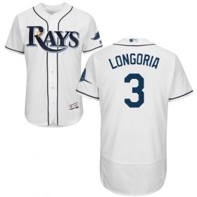 Wholesale Cheap Rays #3 Evan Longoria White Flexbase Authentic Collection Stitched MLB Jersey