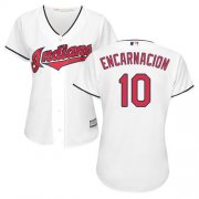 Wholesale Cheap Indians #10 Edwin Encarnacion White Home Women's Stitched MLB Jersey