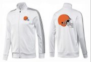 Wholesale Cheap NFL Cleveland Browns Team Logo Jacket White_2