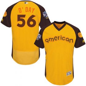 Wholesale Cheap Orioles #56 Darren O\'Day Gold Flexbase Authentic Collection 2016 All-Star American League Stitched MLB Jersey