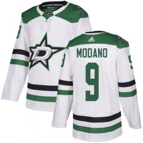 Wholesale Cheap Adidas Stars #9 Mike Modano White Road Authentic Stitched NHL Jersey
